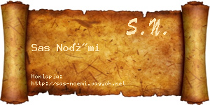 Sas Noémi névjegykártya